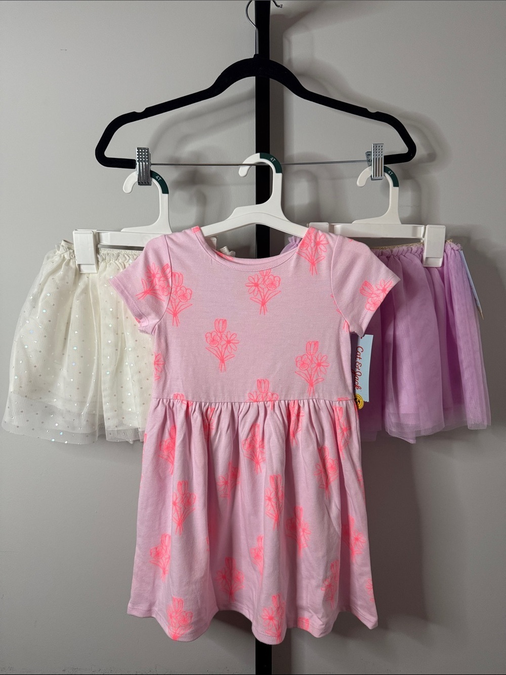 Cat & Jack Bundle Toddler Girls Floral Dress & 2 Skirts Tutus Size 4T New NWT